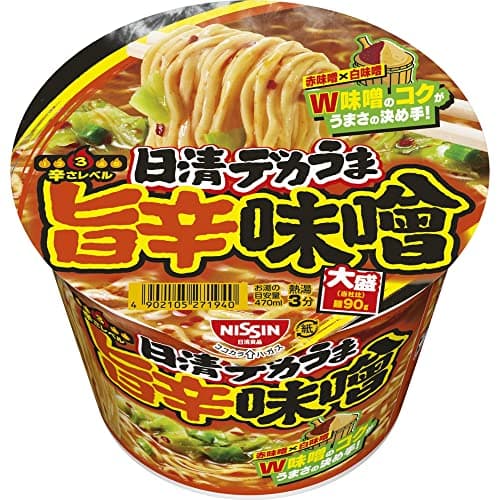 日清食品 日清デカうま 旨辛味噌 カップ麺 106g×12個