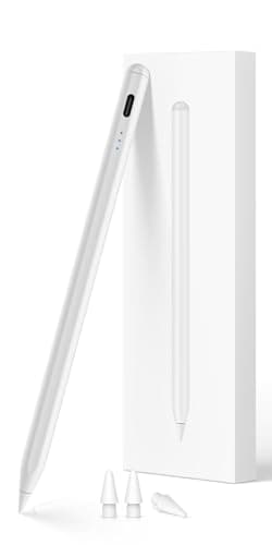 KEEPRO iPad ペンシル 2018〜2026年iPad対応 Apple Pencil代替 タッチペン スタイラスペン Type-C急速充電 超高感度 傾き感知 パームリジェクション 磁気吸着 誤作動防止 極細ペン先 替え芯3本付き【Bluetooth不要・電源オンですぐ使える!】ホワイト