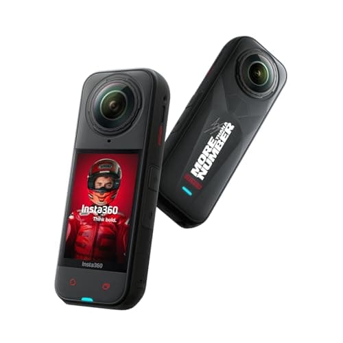 Insta360 X5 MM93 2025 チャンピオン記念版 (128GB microSDカード) - 防水 8K 360度全景カメラ、高い暗所性能、見えない自撮り棒効果、頑丈で交換可能なレンズ、3時間バッテリー、ウィンドガード内蔵、手ブレ補正、トリプルAIチップデザイン