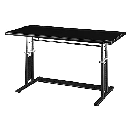 Bauhutte ( バウヒュッテ )ゲーミングデスクHD ( 幅 120 × 奥行 55 高さ 59.5~81 cm ) 最適な高さに調節できる 耐荷重100kgのタフ仕様 身長やゲームスタイルに合わせて高さ調節 昇降デスク 大判マウスパッド付属 ブラック BHD-1200HDM-BK