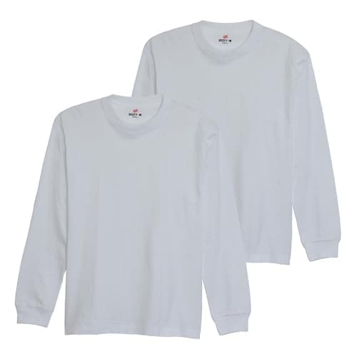 Tシャツ 長袖 丸首 BEEFY-T 綿100% 丸胴仕様 タグレス仕様 ビーフィロングスリーブTシャツ 2枚組 肉厚生地 無地 H5186-2-010-XL