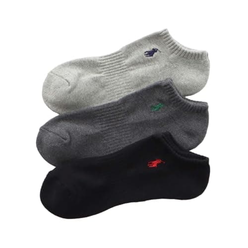 【3足セット】POLO RALPH LAUREN メンズ レディース 足底パイル アーチサポート 多色 スニーカーソックス 93246602/92009602 25-27cm 10.ライトグレー・チャコール・ブラック