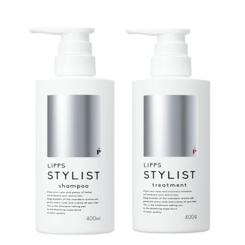 LIPPS (リップス) スタイリスト シャンプー 400ml &トリートメント 400g 本体セット マンダリンの香り 美容室監修 メンズ レディース 濃密泡