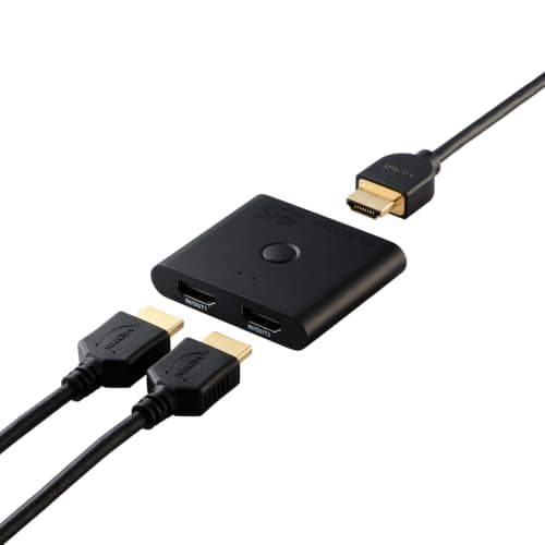 エレコム HDMI切替器 4K 60Hz 2入力1出力 双方向 薄型(12mm) PS5・4 / Nintendo Switch/Fire TV Stick 他 DH-SW4KBD21BK/E