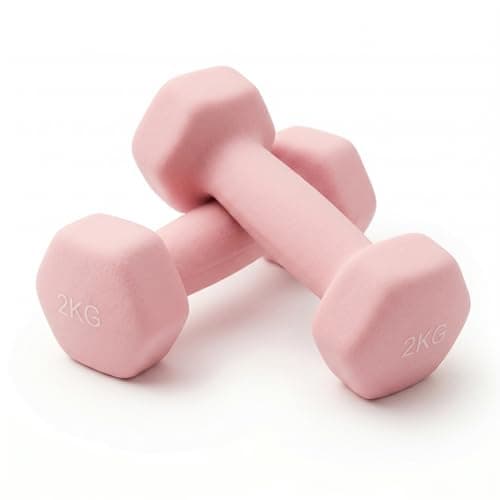 LESIR ダンベル 2個セット、2kg/3kg/4kg/5kg/6kg/7kg/8kg、ピンク/ブルー/レッド、ホームトレーニング用 (2kg)