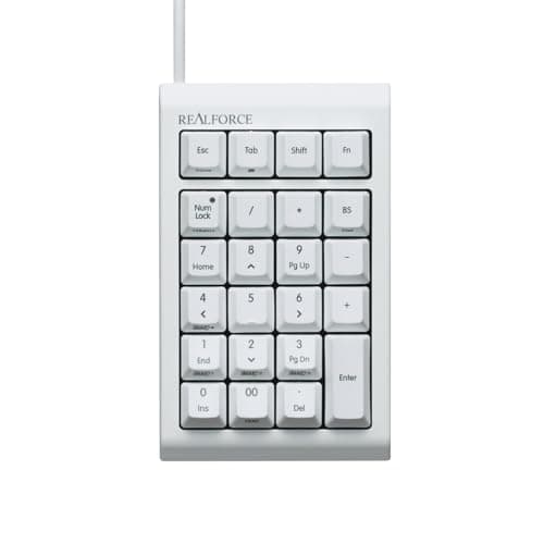 REALFORCE RT1 テンキーボード ホワイト キー荷重 45g 有線 プログラマブル テンキー 静電容量無接点方式 左手デバイス 片手デバイス T1UX21