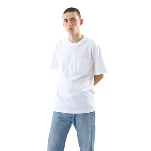 Tシャツ 半袖 丸首 綿100% 丸胴仕様 タグレス仕様 ビーフィポケットTシャツ ビーフィー H5190-010-L