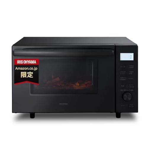 アイリスオーヤマ オーブンレンジ 18L フラットテーブル ヘルツフリー 全国対応 レンジ~600W オーブン~200℃ 自動メニュー11種 トースト 1年メーカー保証 AMO-F1811-B 【Amazon.co.jp限定】