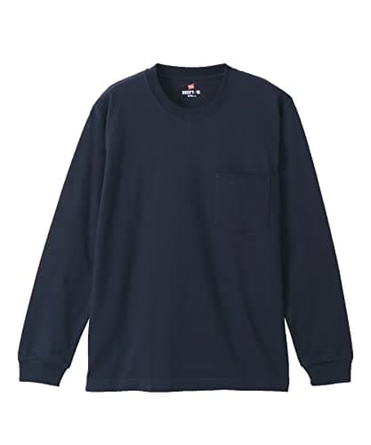 Tシャツ 長袖 丸首 綿100% 丸胴仕様 タグレス仕様 ビーフィロングスリーブポケットT H5196-370-XL