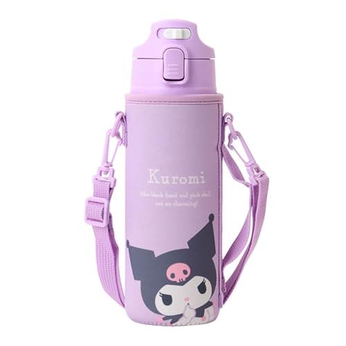サンリオ(SANRIO) カバー付きステンレスボトル クロミ 子供 保冷専用 容量:470mL 名前スペース付き ワンタッチオープン 直飲み 091057