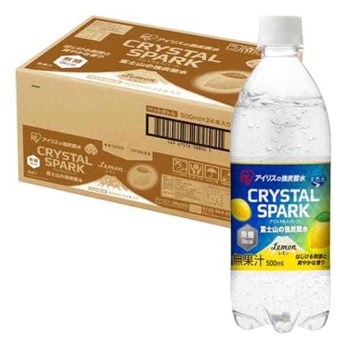 アイリスオーヤマ 炭酸水 レモン 500ml ×24本 富士山の強炭酸水 強炭酸水 ペットボトル 静岡県産 ケース 500ミリリットル ボトル 割り材