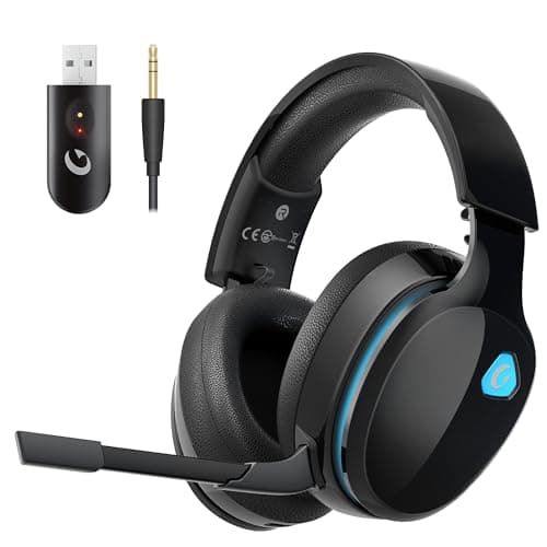 ゲーミングヘッドセット ワイヤレス 2.4G USBアダプター Bluetooth 5.3 有線 3WAY接続 PS5 PS4 PC Switch スマートフォン Xbox One 対応 50MMドライバー 低遅延 40H再生 マイク付き ブラック Gvyugke CT300
