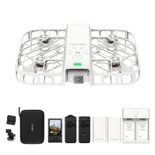 HOVERAir X1 Smart ドローン カメラ付き 100g未満 免許不要 ホバーエアー AI飛行カメラ 自動帰還 HDR動画撮影 室内外(白)