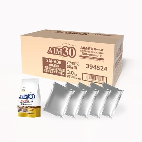 AIM30 11歳以上の室内猫用 腎臓の健康ケア チキン 3.0kg(600g×5袋入) キャットハウス付