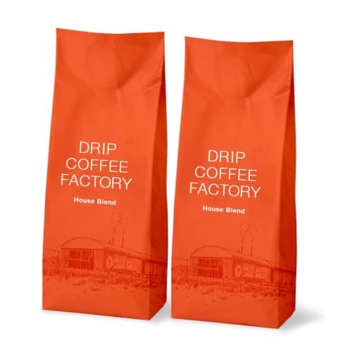 ドリップコーヒーファクトリー ハウスブレンド 豆のまま コーヒー 自家焙煎 (豆 1kg(500g×2袋), ハウスブレンド)