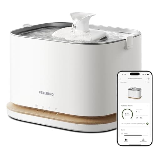 PETLIBRO 猫用 スマート自動給水器 Dockstream 2|コードレス・Wi-Fi対応・アプリ管理|飲水量トラッキング・静音循環|3L大容量・4重濾過・ステンレス皿|猫・犬対応