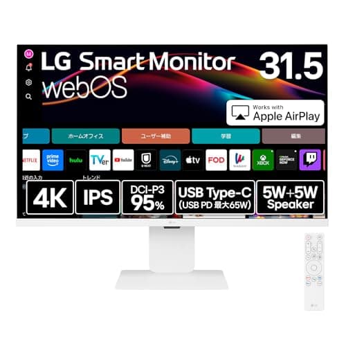 LG スマートモニター LG Smart Monitor 32U830SA-W 31.5インチ/4K(3840×2160)/IPS/DCI-P3 95%/HDR/アンチグレア/webOS/Wi-Fi 5/Bluetooth5.0/Miracast/AirPlay