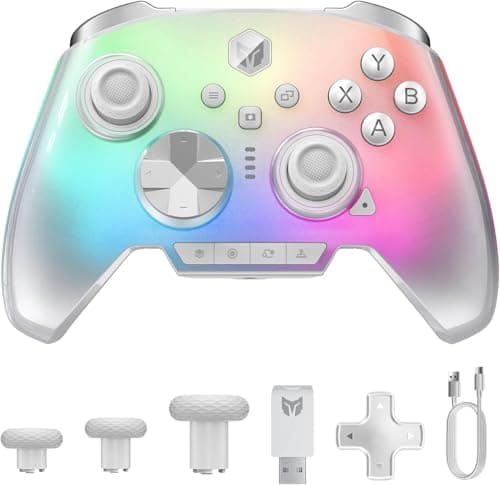 BIGBIG WON Rainbow 3 コントローラー 8Kレベル 静電容量式スティック 2000Hzポーリングレート 16個マイクロスイッチボタン ホール&マイクロスイッチデュアルトリガ 着脱式十字キー搭載 3.5mmオーディオジャック搭載 PC/Switch2/iOS/Android対応 ゲームパッド