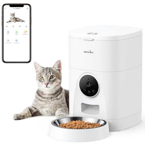 Wansview自動給餌器 猫犬 3MPカメラ 4L大容量|2K画質(1080P超え)|スマホで24時間見守り・餌やり|ステンボウル(猫ニキビ予防)