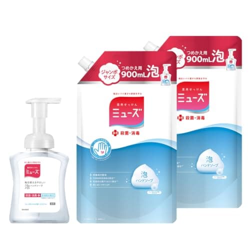 【LDKベストバイ受賞】【医薬部外品】ハンドソープ 泡 ミューズ オリジナルの香り 色が変わる泡 (本体250ml+ハンドソープ 泡 詰め替え900ml×2個) 殺菌 消毒 手洗い 保湿成分配合