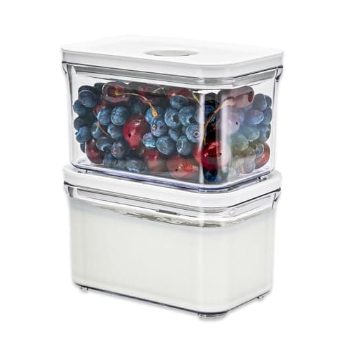VAKUEN プレミアム真空保存容器 1.0L 2個セット, BPAフリー, 通常の保存容器より最大5倍長く食品の鮮度をキープ (1.0L 2個)