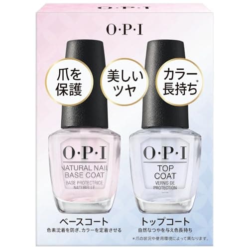OPI(オーピーアイ) トップコート ベースコート 2本セット 自然なツヤ 色長持ち 各15mL (ネイルラッカー用 NTJP02) ギフト プレゼント 【国内正規品】