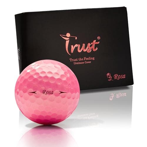 TrustトラストゴルフボールNew Rosa(ローサ) 被らない 目立つ 飛ぶ 曲がらない 止まる 柔らかい打感 ウレタンカバー3ピースダイナミックコア 1ダース(12個入り)ゴールドピンク