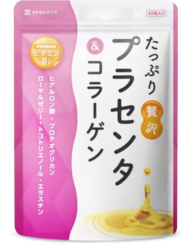 たっぷり贅沢 プラセンタ サプリ 402,000mg コラーゲン ヒアルロン酸 国内製造 30日分 60粒 ソフトカプセル