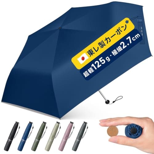 折りたたみ傘 軽量 125g 【日本東麗製カーボン・ドイツ賞・3つ国際特許】 おりたたみ傘 大きいサイズ 日傘 メンズ レディース 日傘 晴雨兼用