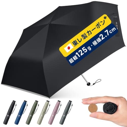 折りたたみ傘 軽量 125g 【日本東麗製カーボン・ドイツ賞・3つ国際特許】 おりたたみ傘 大きいサイズ 日傘 メンズ レディース 日傘 晴雨兼用