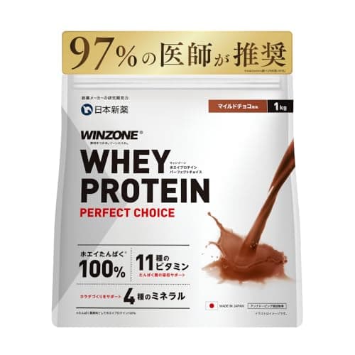 WINZONE (ウィンゾーン) ホエイ プロテイン マイルドチョコ風味 1kg ビタミン11種 ミネラル4種 WPC 国内製造 日本新薬