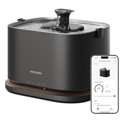 PETLIBRO 猫用 スマート自動給水器 Dockstream 2|コードレス・Wi-Fi対応・アプリ管理|飲水量トラッキング・静音循環|3L大容量・4重濾過・ステンレス皿|猫・犬対応 PLWF116