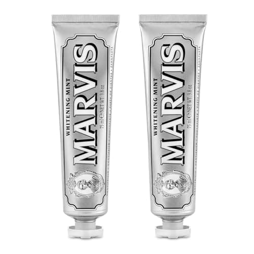 MARVIS(マービス) MARVIS マービス ホワイト・ミント 歯磨き粉 爽やかミント味 オーラルケア 口臭ケア イタリア製 75ミリリットル (x 2)