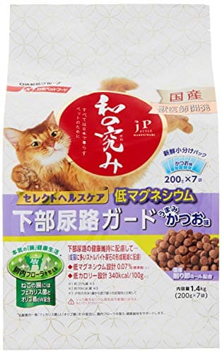 ジェーピースタイル 和の究み キャットフード セレクトヘルスケア 下部尿路ガード 低マグネシウム 【猫/かつお味/国産/小分け】 1.4kg(200g×7)