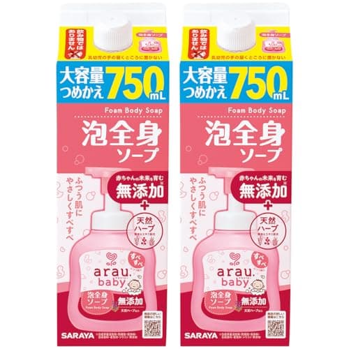 arau.(アラウ)【まとめ買い】アラウ.ベビー 泡全身ソープ 詰替 1500mL(750mL×2コセット)【Amazon.co.jp限定】