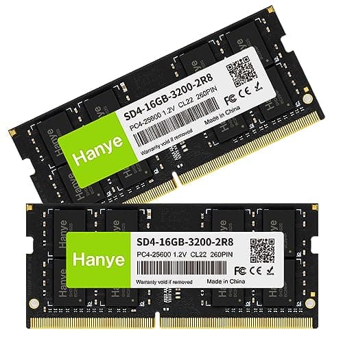 ノートPC用メモリ PC4-25600(DDR4-3200) 32GB(16GBx2枚) SODIMM Hanye 1.2V CL22 260pin SD4-16GB-3200-2R8 国内正規代理店品
