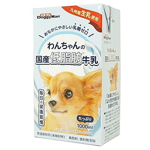 ドギーマン わんちゃんの国産低脂肪牛乳 1000mL×6個 (ケース販売) 犬用ミルク 九州産生乳 乳頭ゼロ 低脂肪タイプ