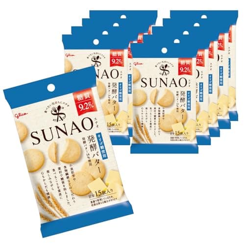 SUNAO(スナオ) 発酵バター 31g×10袋 江崎グリコ お菓子 おかし ビスケット クッキー ロカボ おから 1枚あたり糖質9.2g