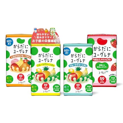 からだにユーグレナ ドリンク 4種類 アソートセット 24本 ユーグレナ フルーツグリーンオレ 旬摘みスッキリいちごオレ トロピカルフルーツオレ カロリーオフ 野菜ジュース フルーツジュース