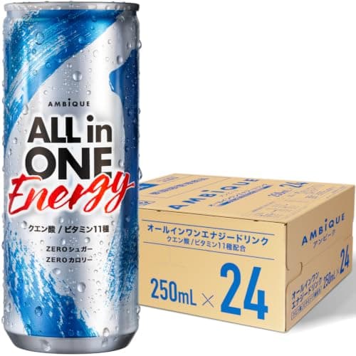 アンビーク オールインワン エナジードリンク 250ml(24本入)AMBiQUE クエン酸 カフェイン アルギニン ビタミン11種配合 ゼロカロリー