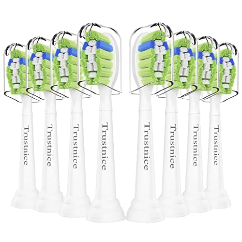 Trustnice 電動歯ブラシ 替えブラシ フィリップス ソニッケアー 用の 互換ブラシ : Philips Sonicare 歯ブラシ 用の 替えブラシ 歯垢除去 ダイヤモンドクリーン 替え 衛生カバー付き 家庭 旅行用 レギュラー 8本