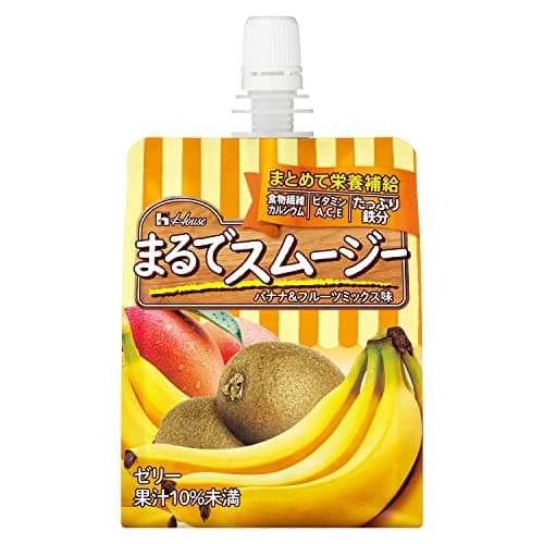 まるでスムージー バナナ&フルーツミックス味 150g×24個 (ビタミンA・C・E・食物繊維・鉄・カルシウム配合)ハウスウェルネスフーズ