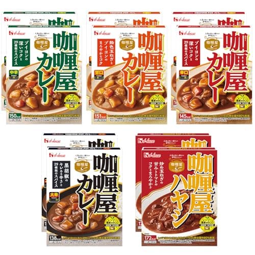 【ハウス】 カリー屋 5種 10食セット(甘口/中辛/辛口/大辛/ハヤシ)【セット買い】【レンジ調理対応】【レトルト食品】【非常食】【Amazon.co.jp 限定】